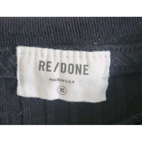 RE/DONE Black Ribbed Bodysuit Crewneck Long Sleeve Size XS - Picture 3 of 8